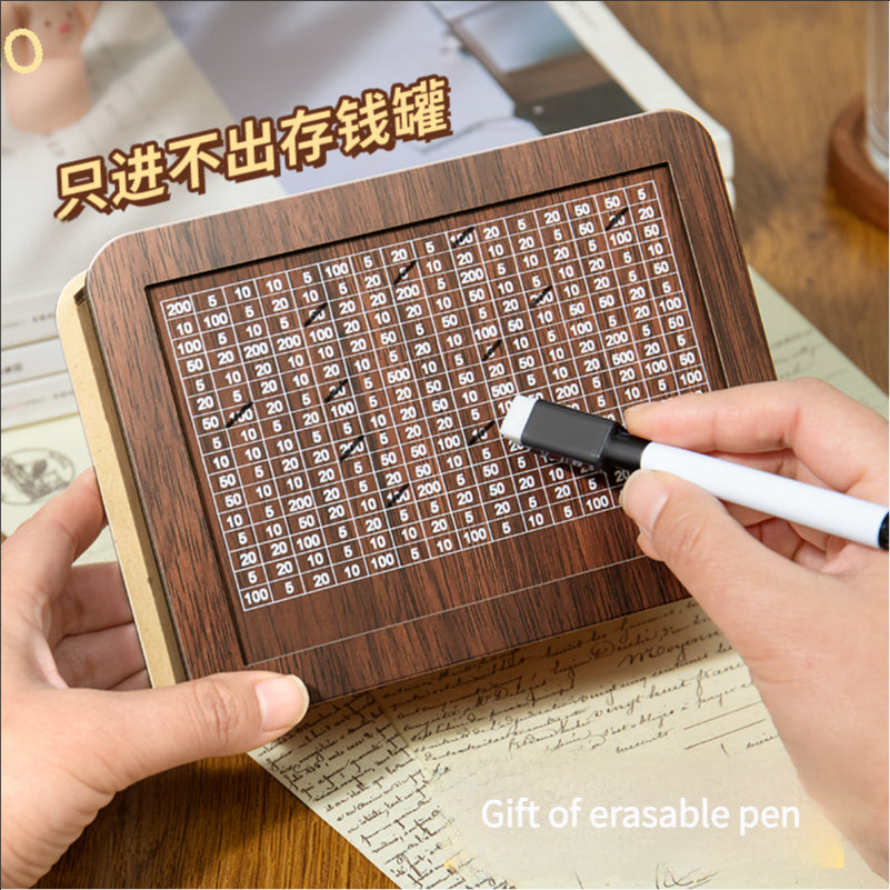 2025 New Type Savings Can Wooden Only Entry Cannot Exit Savings Can Male and Female Adult Children Advanced Large Capacity Storage