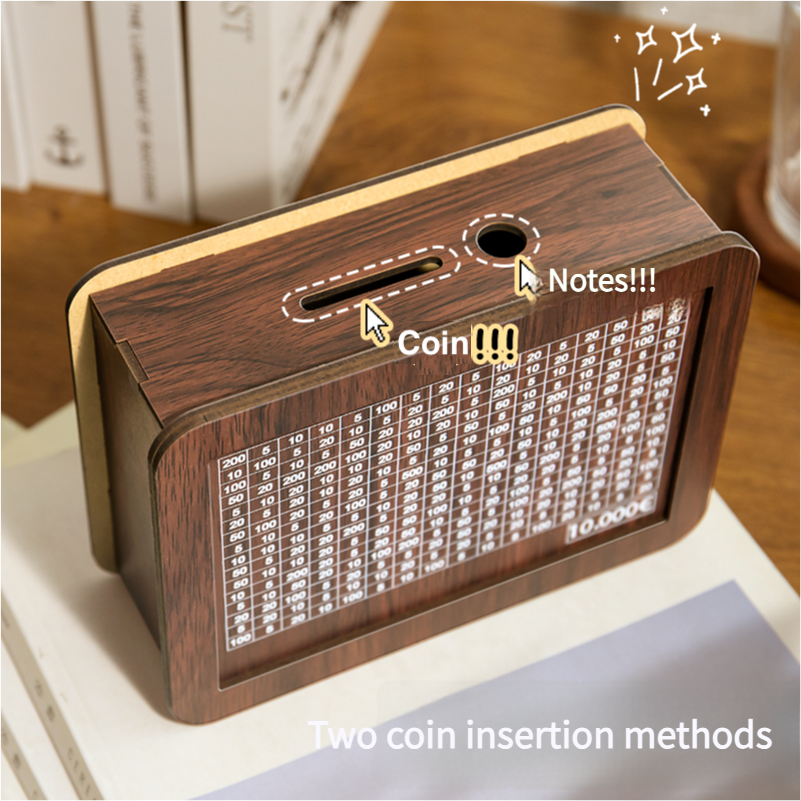 2025 New Type Savings Can Wooden Only Entry Cannot Exit Savings Can Male and Female Adult Children Advanced Large Capacity Storage