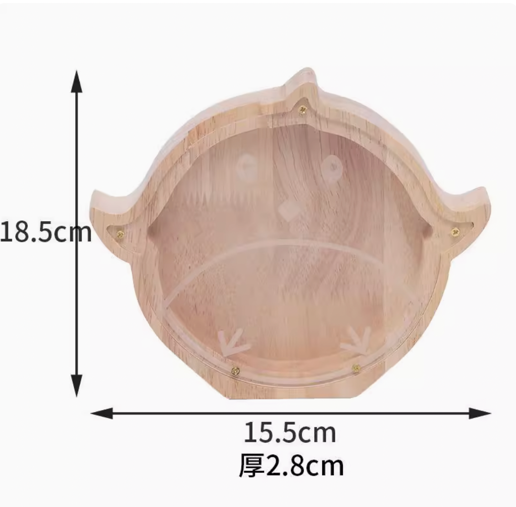 Solid Wood Piggy Bank With Twelve Zodiac Signs, Transparent Acrylic, Not Recommended, Can Only Enter But Not Exit. Savings Piggy Bank 2025 New Model