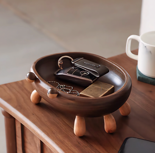 Solid Wood Key Holder & Entryway Organizer - Stylish Home Decor with Storage Tray, Perfect Housewarming Gift for New Home (Creative Design)