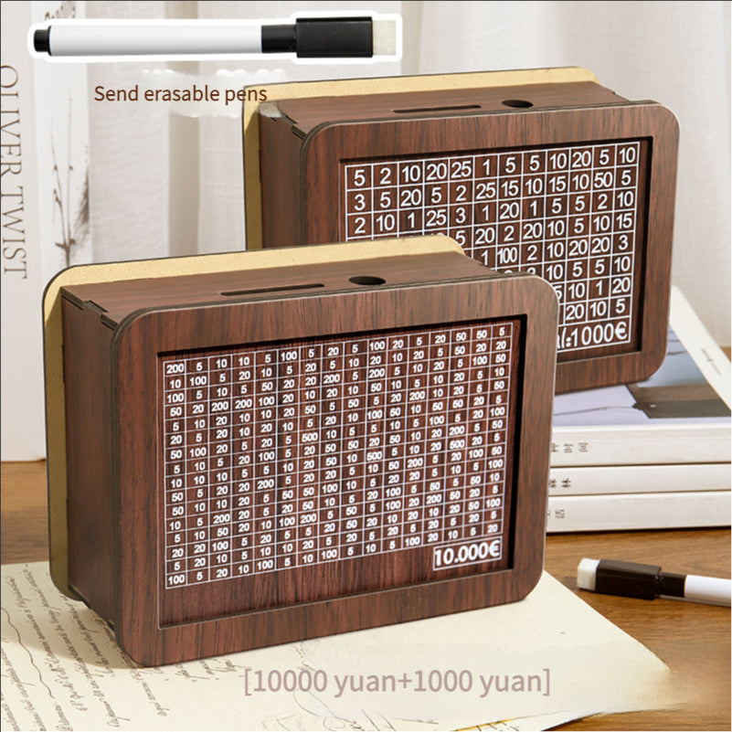 2025 New Type Savings Can Wooden Only Entry Cannot Exit Savings Can Male and Female Adult Children Advanced Large Capacity Storage