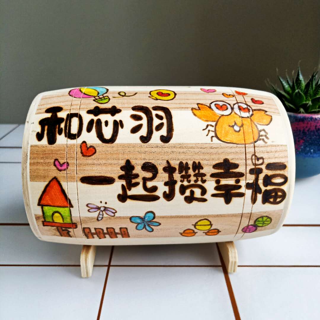 New Wooden Creative Savings Piggy Bank For Boys, Girls, And Children, With Customizable Features For Both In And Out Access