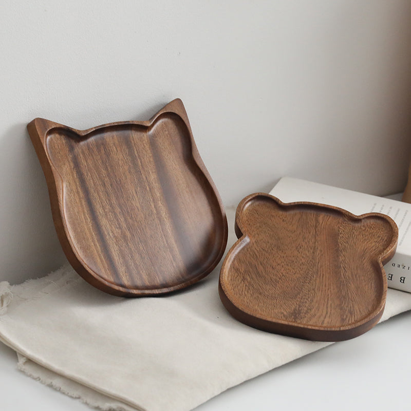 Cartoon Solid Wood Tray, Breakfast Coffee, Tea Cup, Tray, Dry Tea Tray, Afternoon Tea Set, Bread, Dim Sum, Dessert Tray