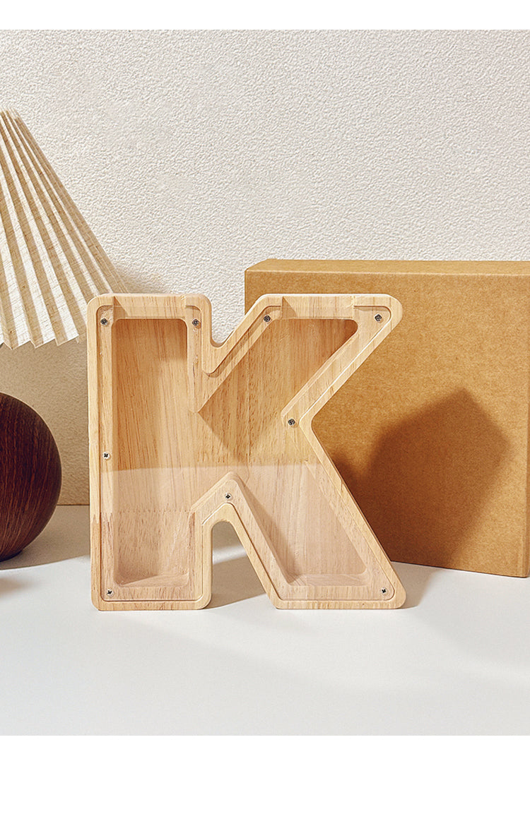 Internet Celebrity Wooden Letter Piggy Bank Piggy Bank Coin Change Storage Box Ornament Birthday Gift