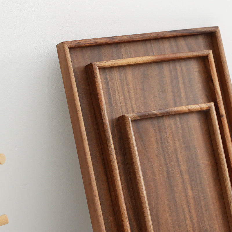 Mid-Century Modern Serving Board - Rectangular Walnut Platter for Brunch/Cheese/Wine Pairing