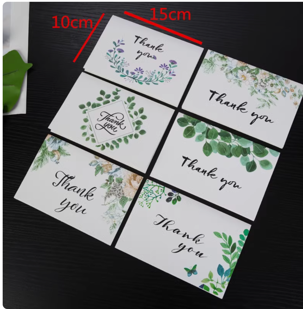 Korean Minimalist Wooden Cards - Laser Carved Greeting Set (Birthday/Thank You/Holiday) with Envelopes