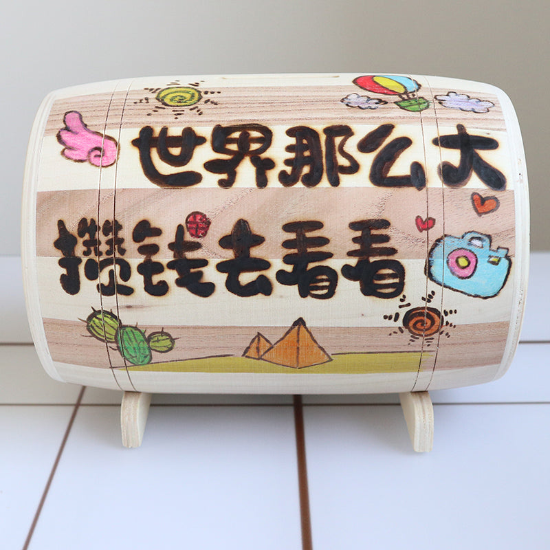 New Wooden Creative Savings Piggy Bank For Boys, Girls, And Children, With Customizable Features For Both In And Out Access