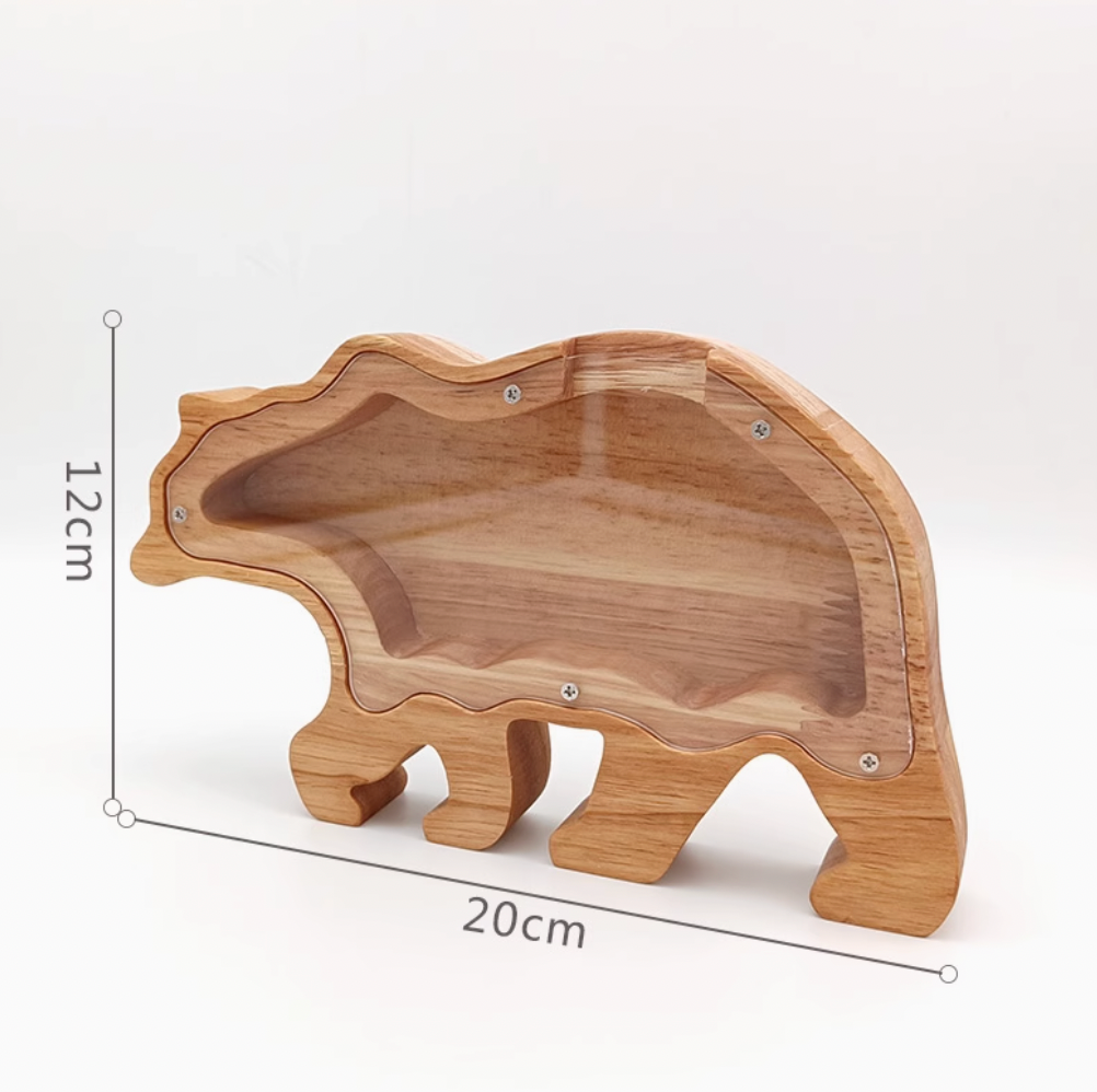 Wooden Piggy Bank, Money Box, Piggy Bank Ornament, Cartoon Transparent Gift, Christmas Tree, New Year'S Money