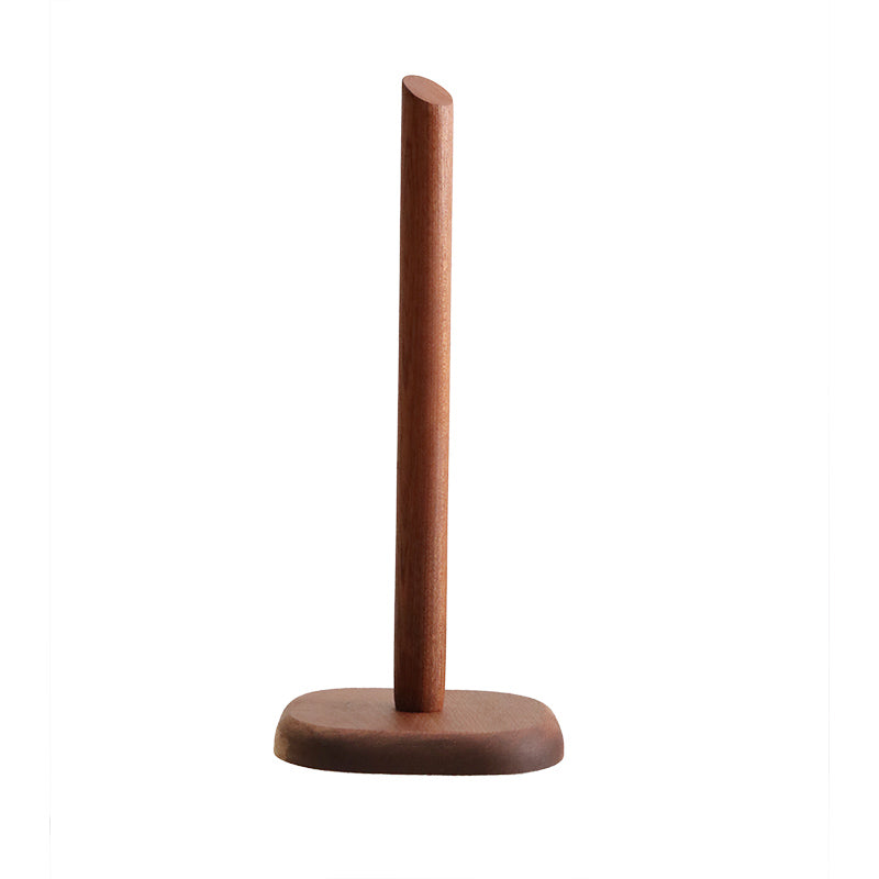 Upright Ebony Tissue Holder, Kitchen Countertop Roll Paper Storage Rack, Storage Rack, Bar Counter, Solid Wood Roll Paper Holder, No Punching Required