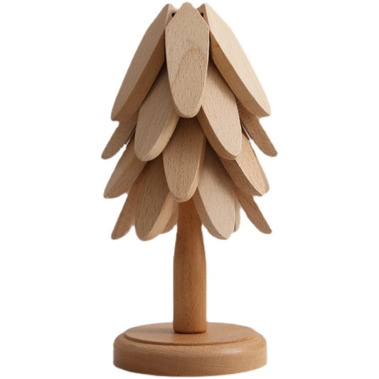 Scandinavian Heat-Resistant Set - 5pc Solid Wood Trivet for Pots/Bowls/Cups (Eco-Friendly Kitchenware)