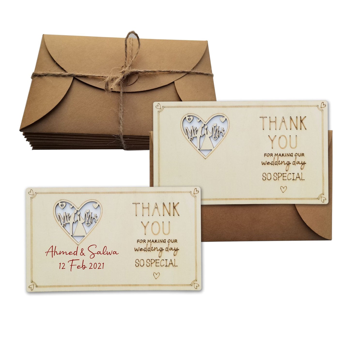 Eco-Friendly Wooden Save the Date Card - Handmade with Botanical Engraving & Recyclable Packaging (Perfect for Rustic Weddings)