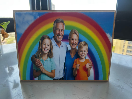 Personalized Wood Photo Frame - Laser Engraved & Direct Printing Gift for Anniversaries/Birthdays (Cherish Memories in Solid Oak)