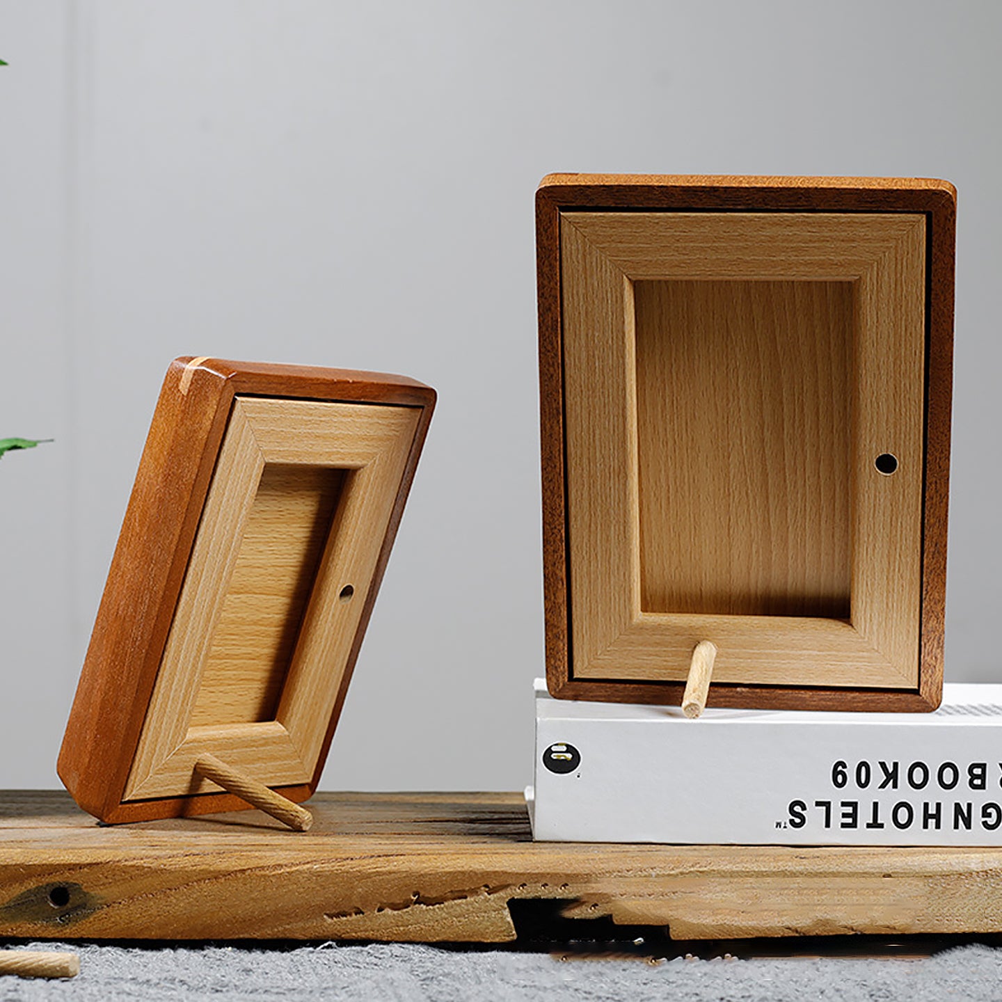 Handcrafted Solid Wood Photo Frame - 10 Inch Mortise & Tenon Couple Frame with Rounded Corners (Wall Hanging Art Display for Wedding/Home Decor)