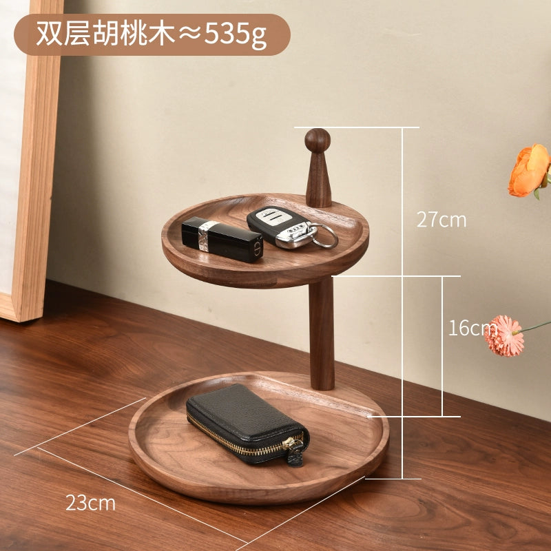 Entrance Key Storage Solid Wood Ornaments Multi-Layer Storage Rack Desktop Miscellaneous Storage Rack