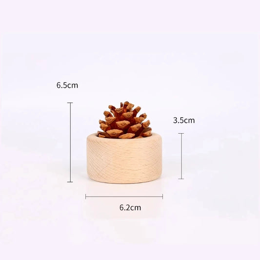 Natural Pinecone & Beech Wood Essential Oil Diffuser – Fire-Free Aromatherapy Decor for Home/Car (Eco-Friendly, Handmade, Reusable Fragrance Enhancer)