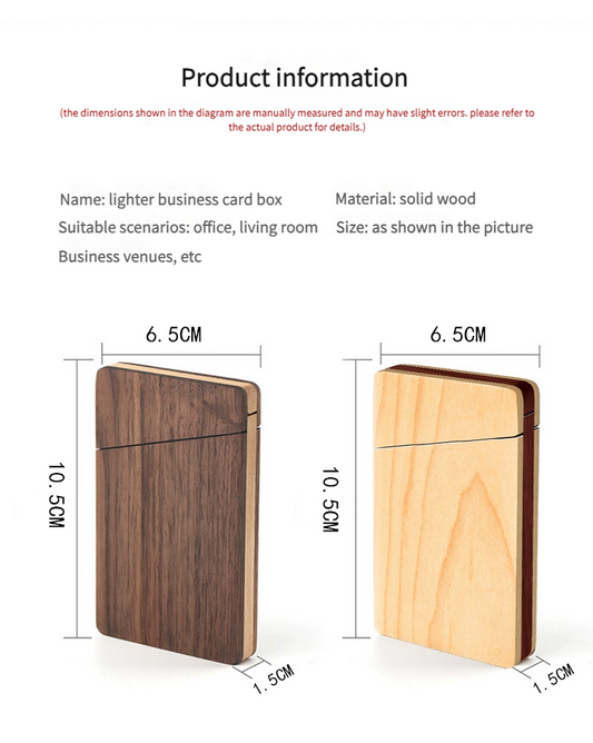 Premium Black Walnut Business Card Holder - Handcrafted Solid Wood Executive Case with Laser Engraving (Luxury Corporate Gift & Men's Office Accessory)
