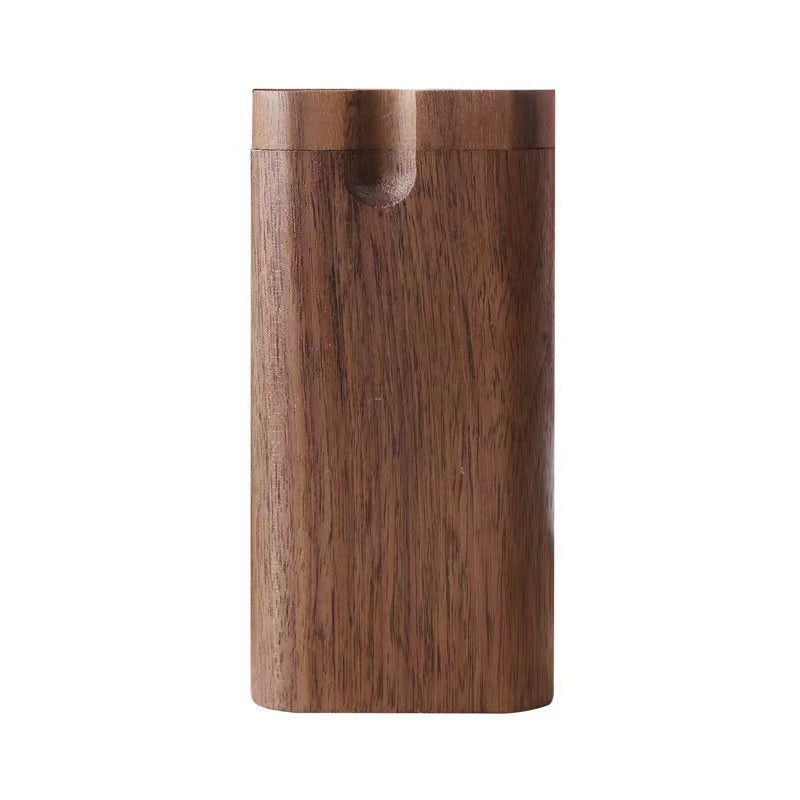 Luxury Black Walnut Cigarette Box - Auto Pop-Up Design with Aluminum Alloy Cleaning Rod (Elegant Storage Case & Smoking Accessories Gift)