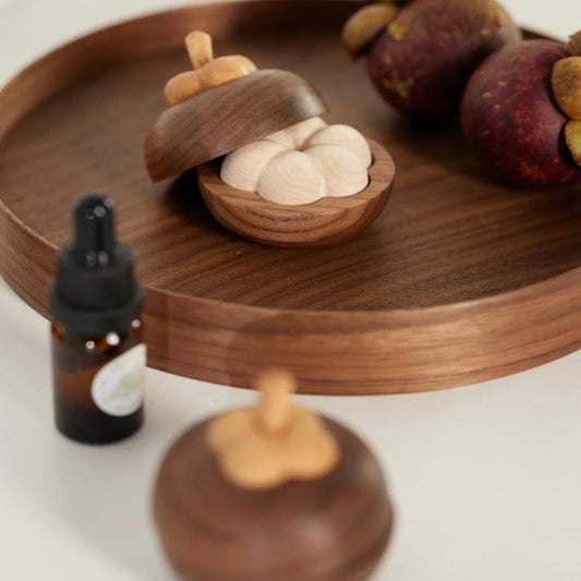 Luxury Black Walnut Diffuser - Handcrafted Wood Aroma Ornament for Bedroom/Office (No Flame Essential Oil Dispenser)