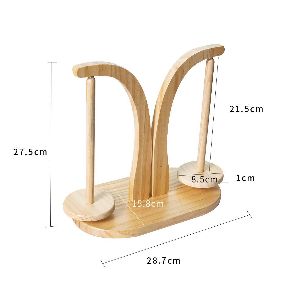Multi-Purpose Yarn Organizer - Wooden Rotatable Thread Spool with Anti-Slip Base | Ideal for Crochet/Embroidery/Yarn Craft