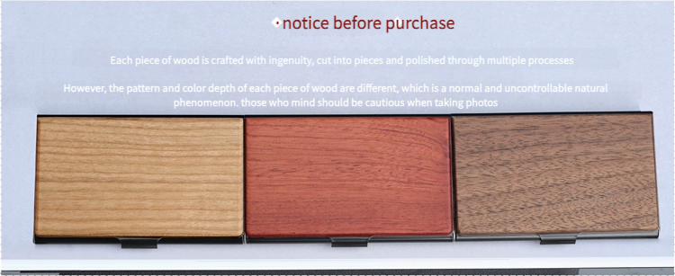 Men's Luxury Business Card Holder - Double Sided Solid Wood Case with Engraved Pattern (Large Capacity & Executive Gift Box)