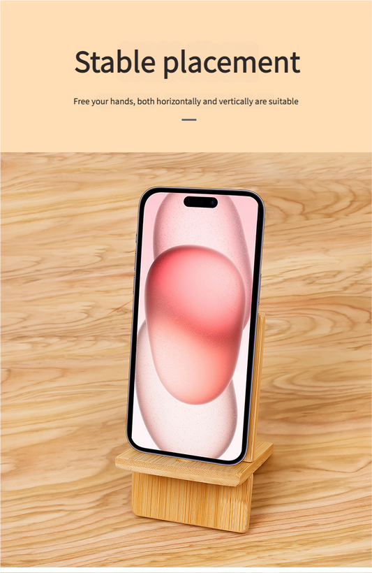 Personalized Bamboo Phone Stand – Custom Photo & Text Engraved Gift for Lovers, Parents (Christmas/Mother's Day/Father's Day Commemoration, Eco-Friendly)