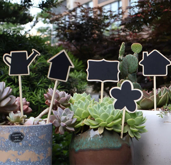 Mini Wooden Blackboard Message Board – Succulent Plant Label, Kids Chalkboard Sign & Home Decor (5x7cm, Eco-Friendly, Gift for Teachers/Moms)