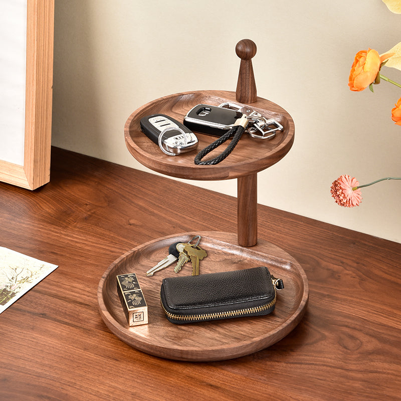 Entrance Key Storage Solid Wood Ornaments Multi-Layer Storage Rack Desktop Miscellaneous Storage Rack