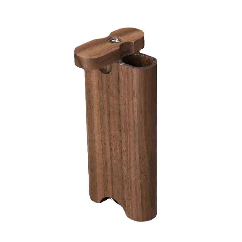 Luxury Black Walnut Cigarette Box - Auto Pop-Up Design with Aluminum Alloy Cleaning Rod (Elegant Storage Case & Smoking Accessories Gift)