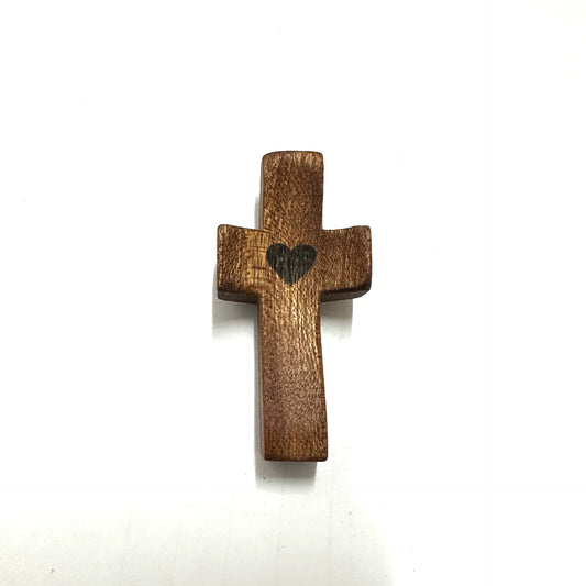 Handmade Black Walnut Thumb Cross – Wooden Easter Church Handle (Pocket-Sized Prayer Gift, Simple & Elegant Design, Ideal for Christians)
