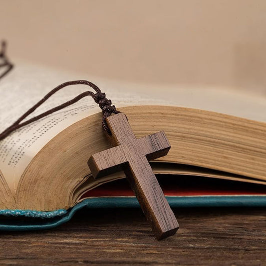 Personalized Black Walnut Cross Pendant – Engraveable American-Style Wooden Cross with Heart Holes, Faith & Encouragement Gift (Solid Wood, Free Engraving)