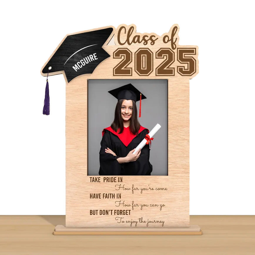 Custom Graduation Photo Frame - Handmade Wooden Keepsake Gift - Personalized Home & Office Desk Decor