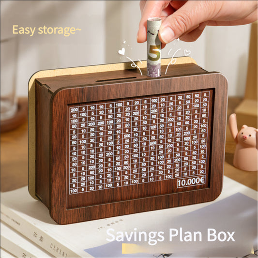 2025 New Type Savings Can Wooden Only Entry Cannot Exit Savings Can Male and Female Adult Children Advanced Large Capacity Storage