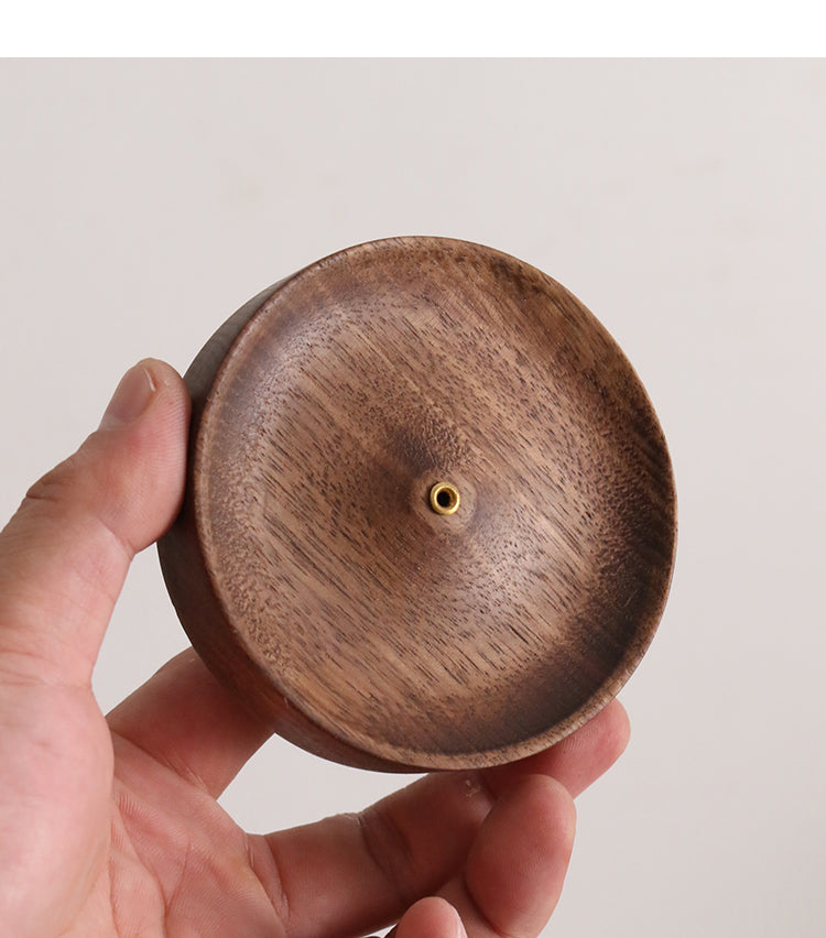 Black Walnut Home Incense Base Solid Wood Incense Burner Tea Ceremony Zen Incense Insertion Sandalwood Agarwood Incense Seat Hidden Incense Tray