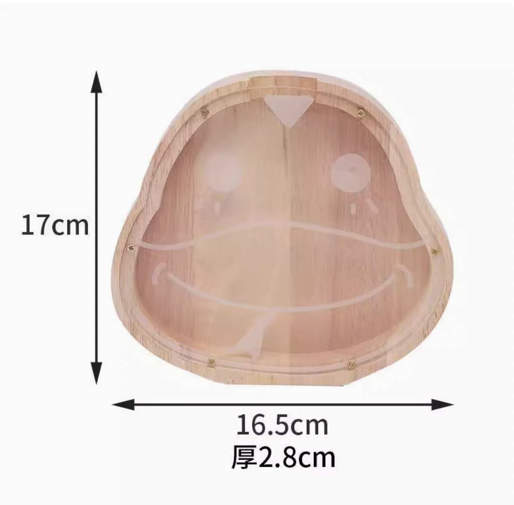 Solid Wood Piggy Bank With Twelve Zodiac Signs, Transparent Acrylic, Not Recommended, Can Only Enter But Not Exit. Savings Piggy Bank 2025 New Model