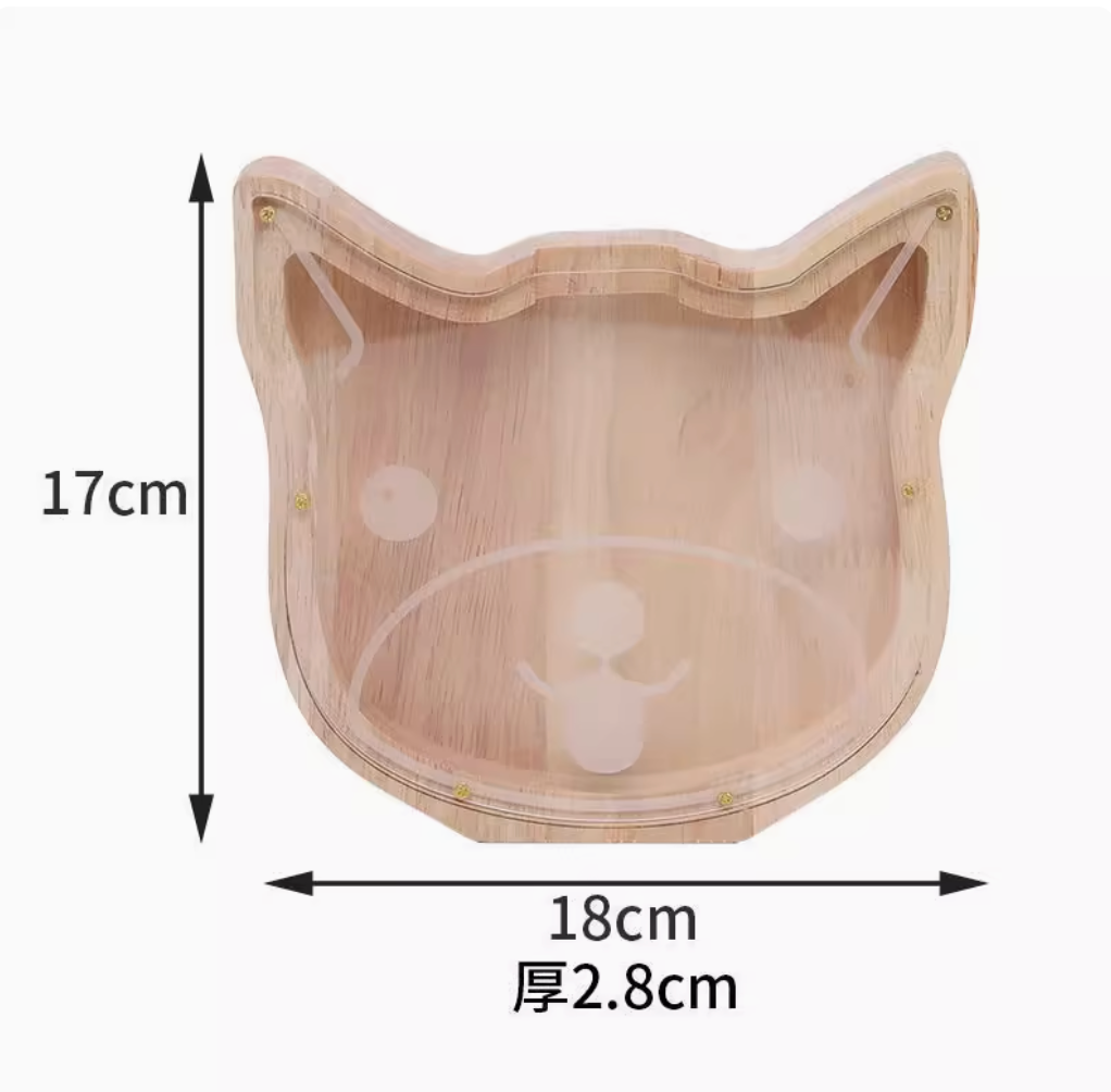 Solid Wood Piggy Bank With Twelve Zodiac Signs, Transparent Acrylic, Not Recommended, Can Only Enter But Not Exit. Savings Piggy Bank 2025 New Model