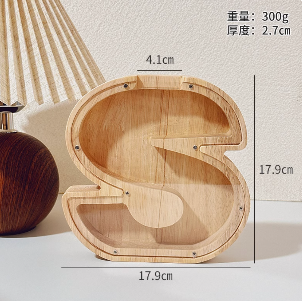 Internet Celebrity Wooden Letter Piggy Bank Piggy Bank Coin Change Storage Box Ornament Birthday Gift