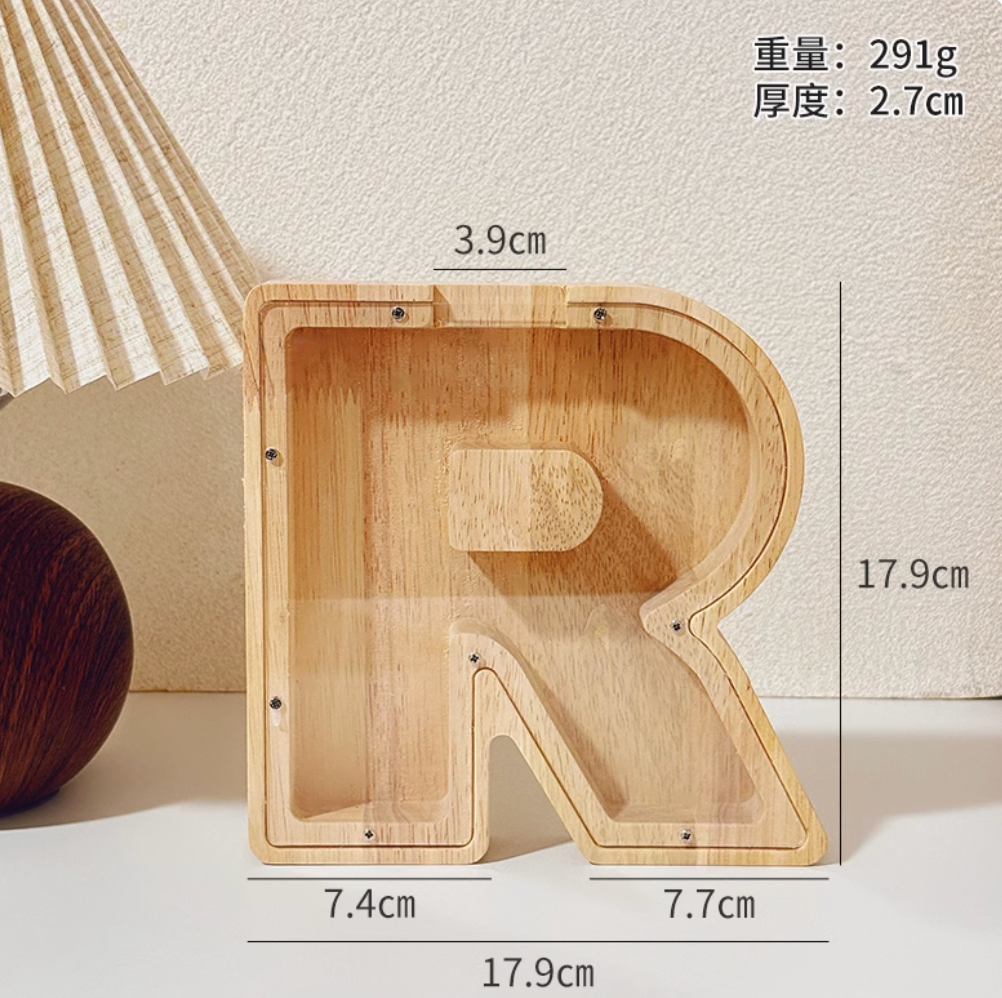 Internet Celebrity Wooden Letter Piggy Bank Piggy Bank Coin Change Storage Box Ornament Birthday Gift