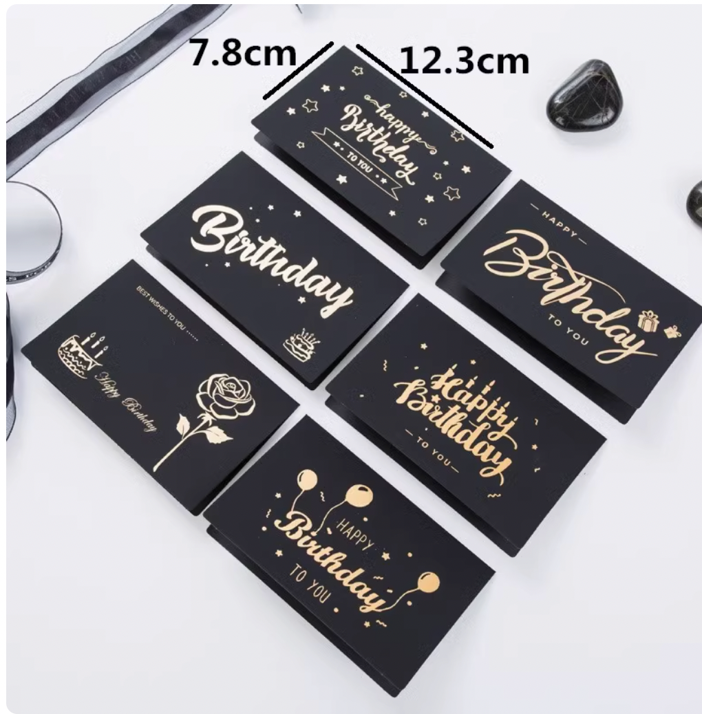 Korean Minimalist Wooden Cards - Laser Carved Greeting Set (Birthday/Thank You/Holiday) with Envelopes