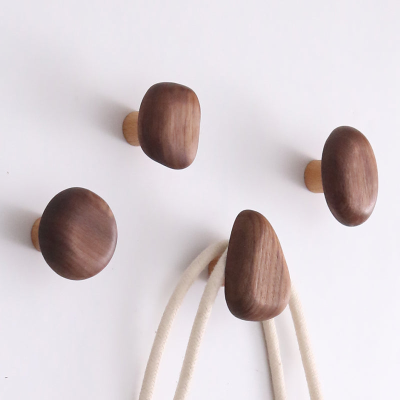 Walnut Wood Living Room Decoration, Hanging Hooks Behind The Door, Creative Design On The Entrance Wall, No Need To Drill Holes, Sticky Hooks, Hanging Hangers, Clothes, Bags