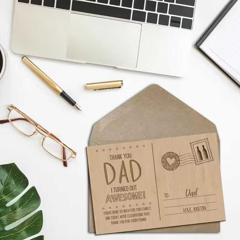 Personalized Wooden Greeting Cards - Customize for Birthdays/Weddings/Anniversaries (Eco-Friendly & Unique)