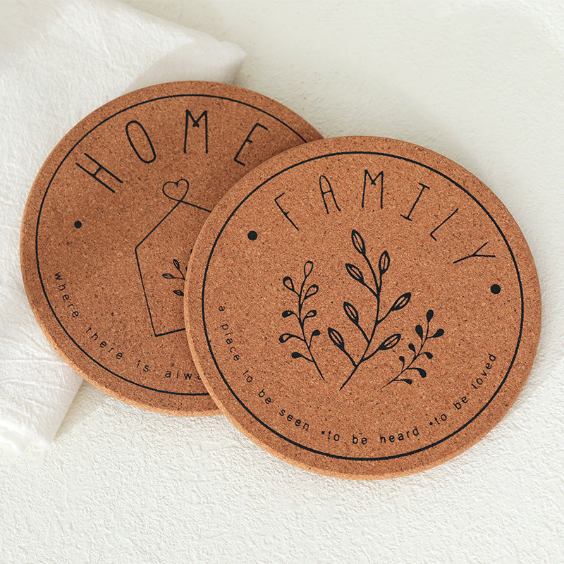 Minimalist Cork Table Protectors - Natural Wood Look Placemats for Dining Table (Set of 3 Sizes)