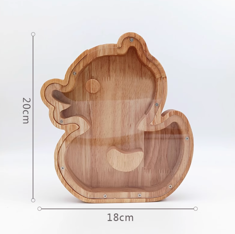 Wooden Piggy Bank, Money Box, Piggy Bank Ornament, Cartoon Transparent Gift, Christmas Tree, New Year'S Money