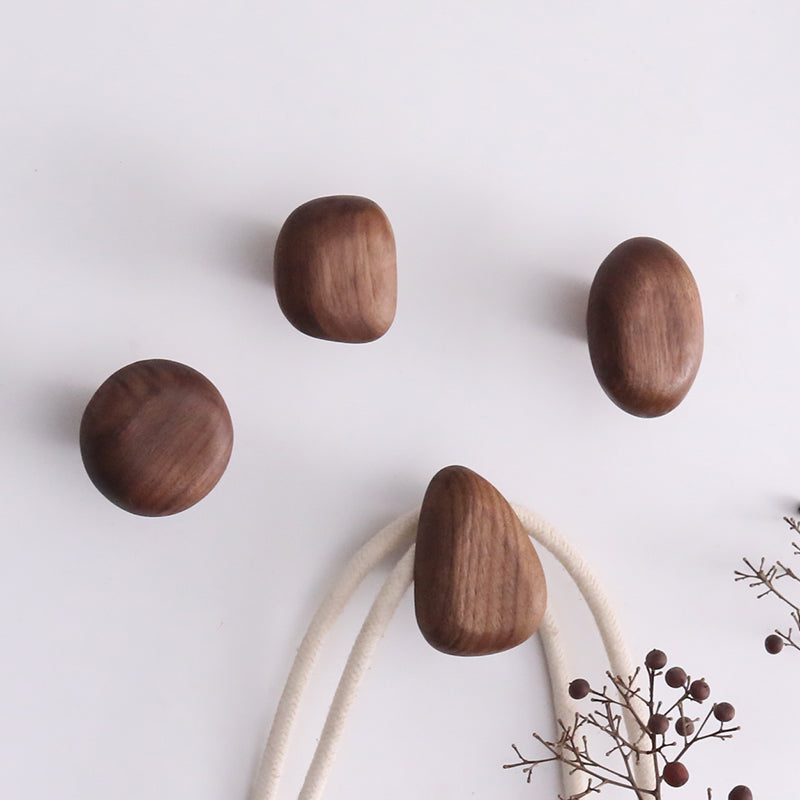 Walnut Wood Living Room Decoration, Hanging Hooks Behind The Door, Creative Design On The Entrance Wall, No Need To Drill Holes, Sticky Hooks, Hanging Hangers, Clothes, Bags