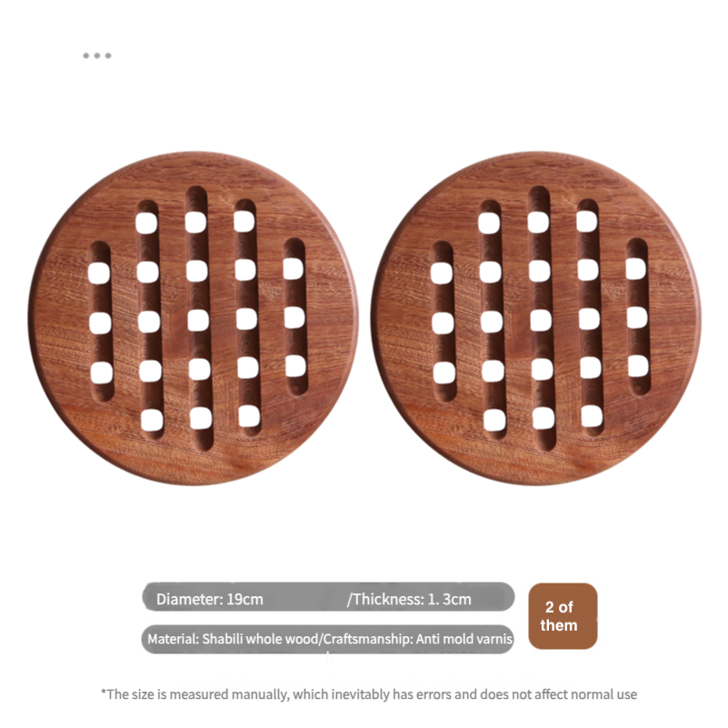 Large Solid Wood Chinese Style Insulation Mat, Household Pot Mat, Dining Table Mat, Wooden Heat-Resistant Kitchen Mat, Plate Mat