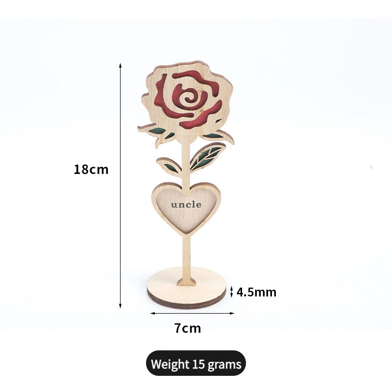 2025 Premium Wooden Rose Stand - Elegant Table Ornament, Handmade Wood Craft for Mother's Day & Festivals (Eco-Friendly Gift Decor)