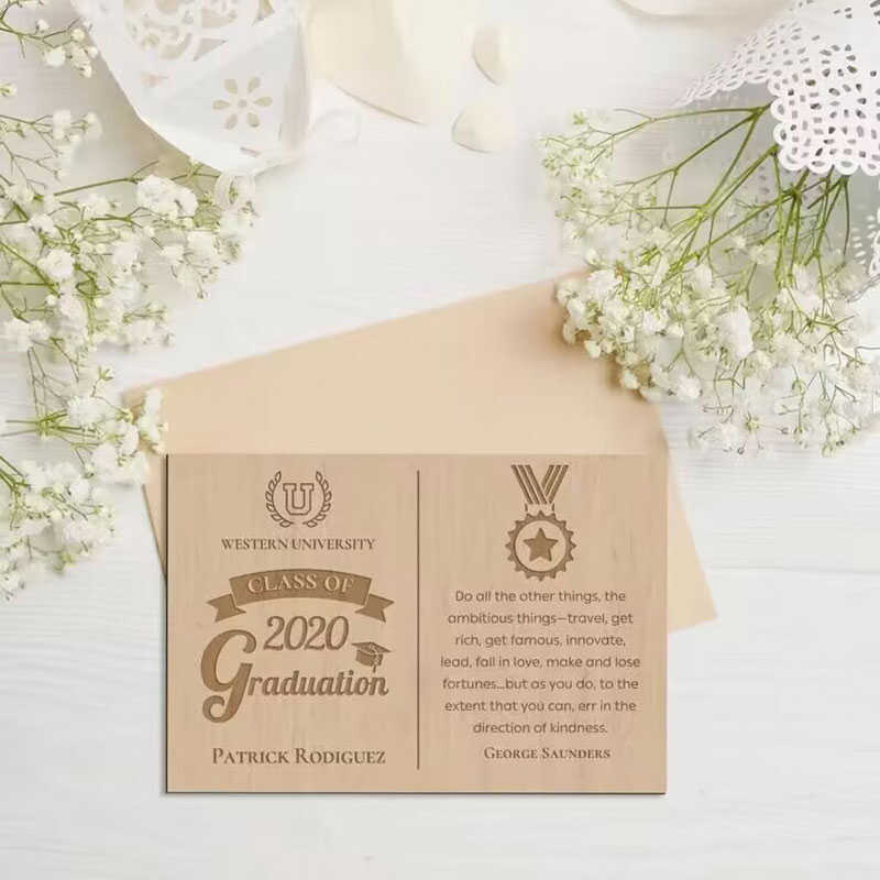 Personalized Wooden Greeting Cards - Customize for Birthdays/Weddings/Anniversaries (Eco-Friendly & Unique)