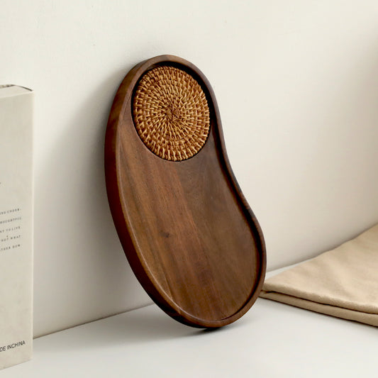 Solid Wood Creative Plate Irregular Tray Dried Fruit Cashew Nut Plate Afternoon Tea Coffee Cup Dim Sum Plate Breakfast Plate Wood Plate