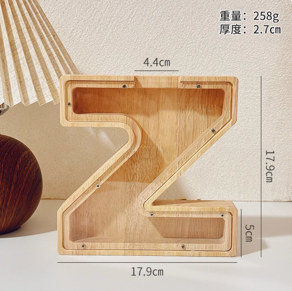 Internet Celebrity Wooden Letter Piggy Bank Piggy Bank Coin Change Storage Box Ornament Birthday Gift
