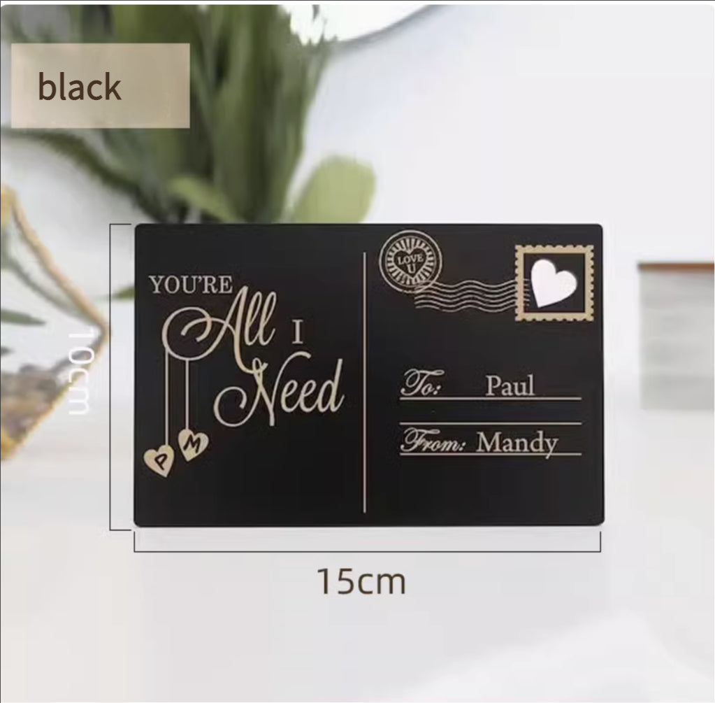 Personalized Wooden Greeting Cards - Customize for Birthdays/Weddings/Anniversaries (Eco-Friendly & Unique)
