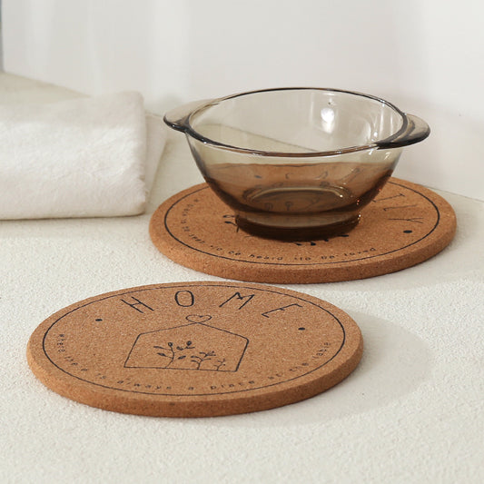 Minimalist Cork Table Protectors - Natural Wood Look Placemats for Dining Table (Set of 3 Sizes)